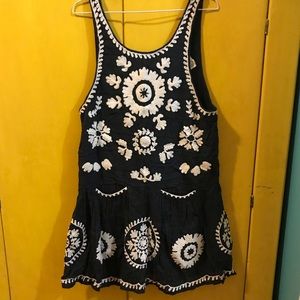 Free People Cover-up embroidered dress- size xs